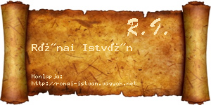 Rónai István névjegykártya